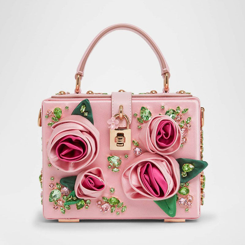 Bolsa Handle Floral Embellished Satin Box  - Mercado de Luxo - O Maior E-Commerce de Bens, Produtos e Serviços de Luxo do Brasil.