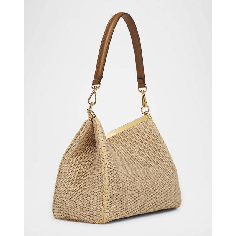 Bolsa Shoulder Vela Embroidered Raffia