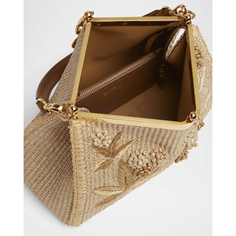 Bolsa Shoulder Vela Embroidered Raffia