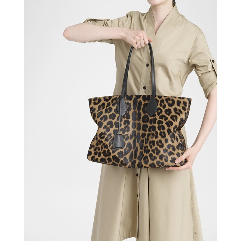 Bolsa Shopper Star Leopard Horse Hair
