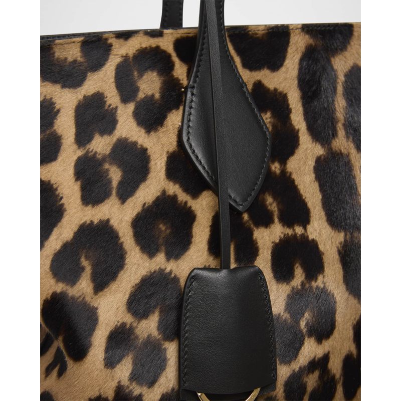 Bolsa Shopper Star Leopard Horse Hair