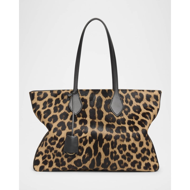 Bolsa Shopper Star Leopard Horse Hair