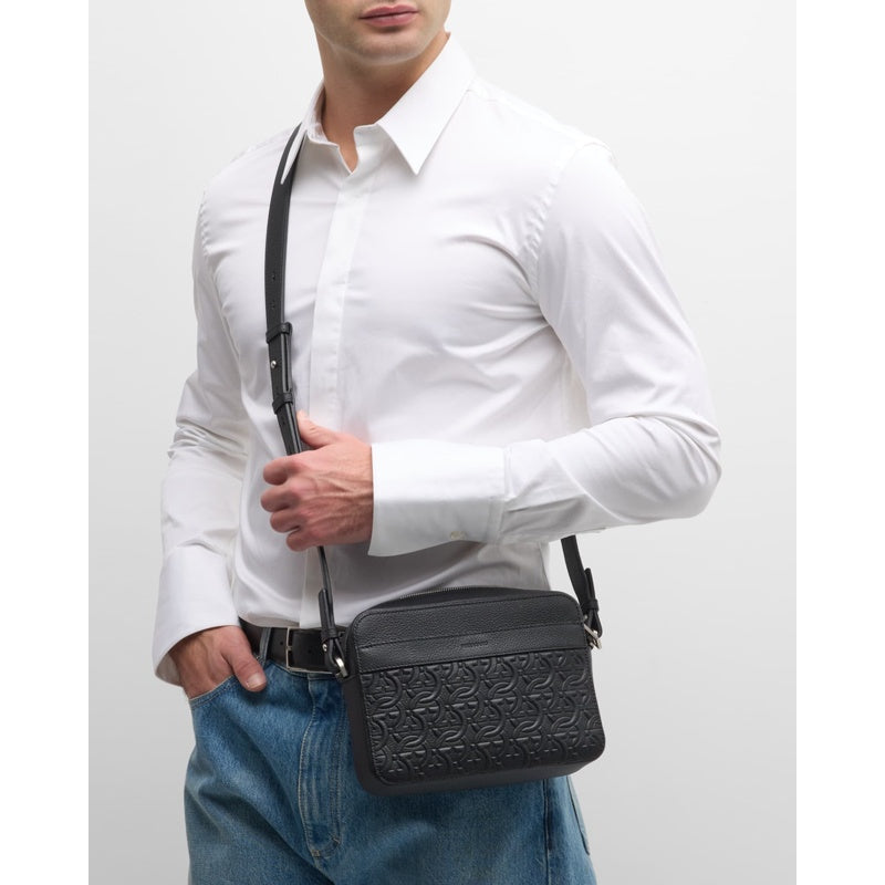 Bolsa Crossbody Embossed Gancini