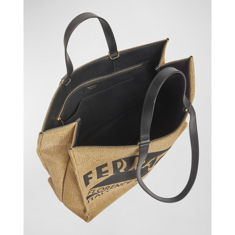 Bolsa Shopper F Signature Raffia
