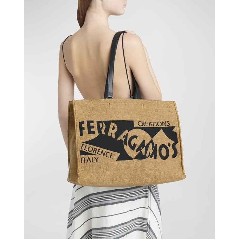 Bolsa Shopper F Signature Raffia