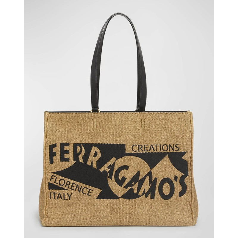Bolsa Shopper F Signature Raffia