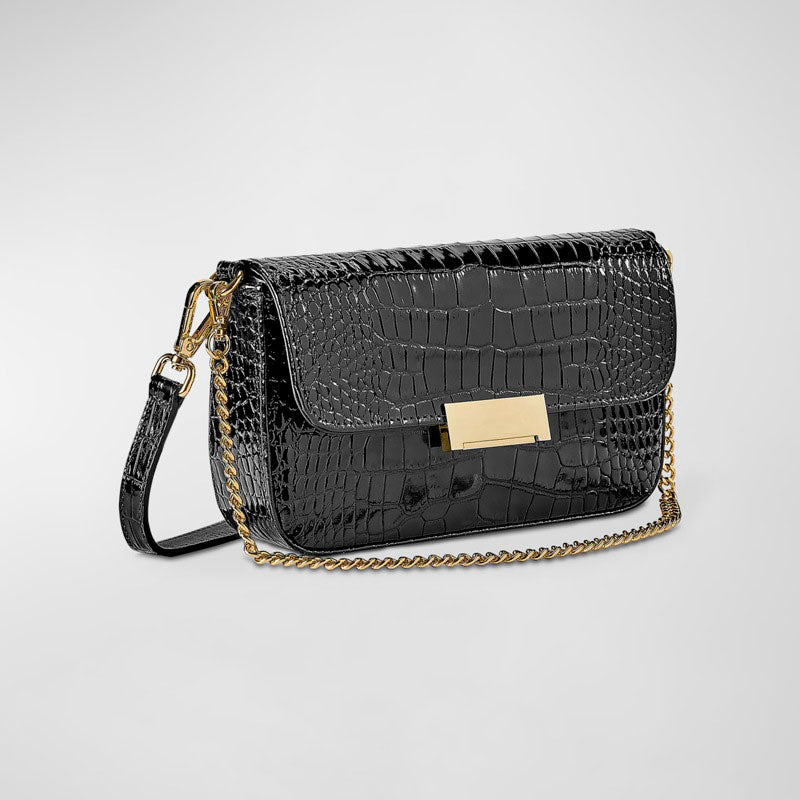 Bolsa Shoulder Edie Croc-Embossed - Mercado de Luxo - O Maior E-Commerce de Bens, Produtos e Serviços de Luxo do Brasil.