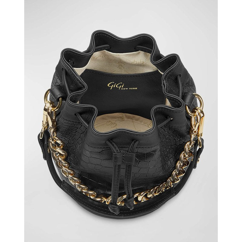 Bolsa Bucket Brooklyn Croc-Embossed