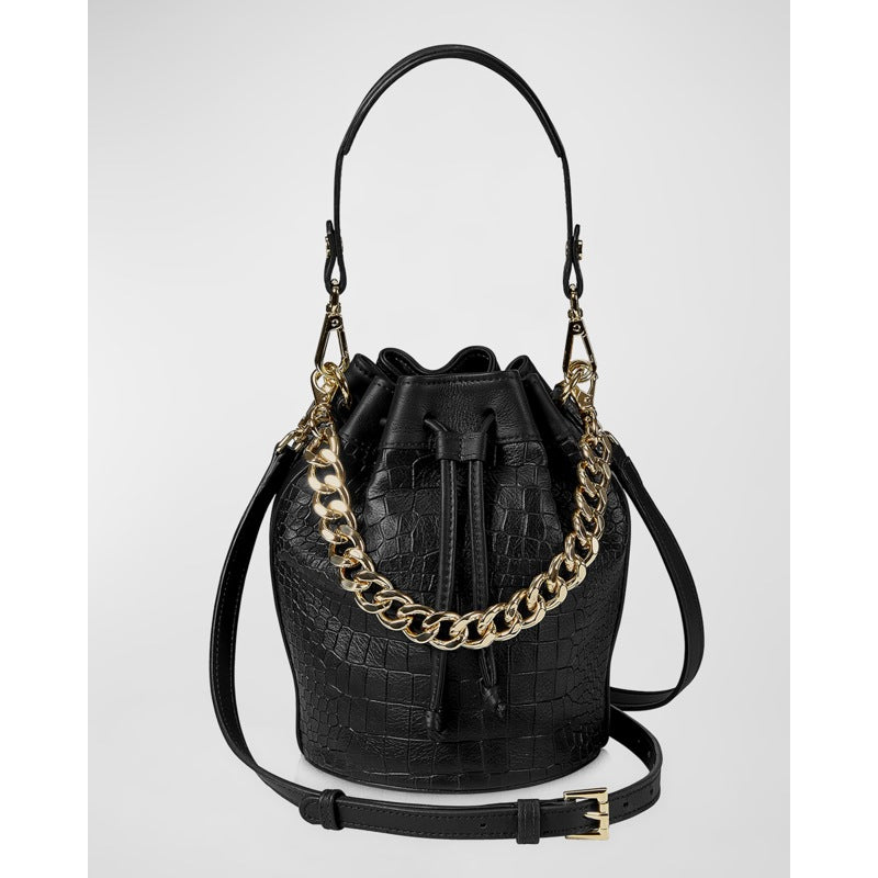 Bolsa Bucket Brooklyn Croc-Embossed