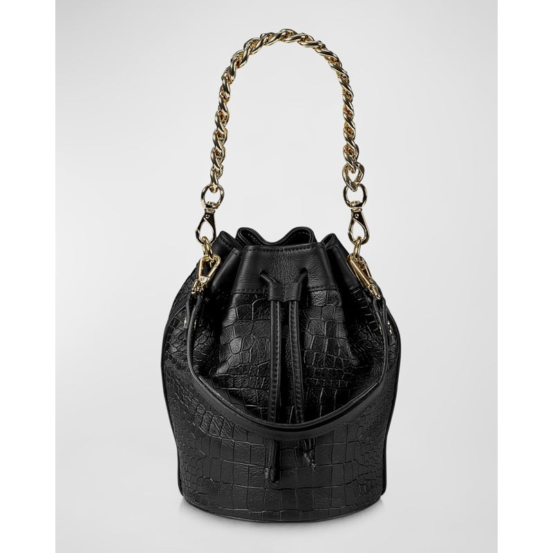 Bolsa Bucket Brooklyn Croc-Embossed