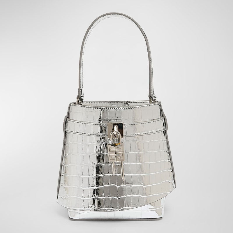 Bolsa Bucket Shark Lock in Metallic Croc-Embossed - Mercado de Luxo - O Maior E-Commerce de Bens, Produtos e Serviços de Luxo do Brasil.