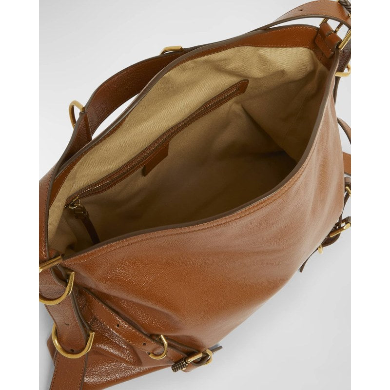 Bolsa Shoulder Voyou Medium in Shiny Tumbled