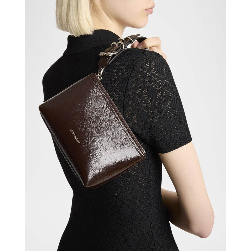 Bolsa Clutch Voyou Small Pouch in Shiny Crinkled