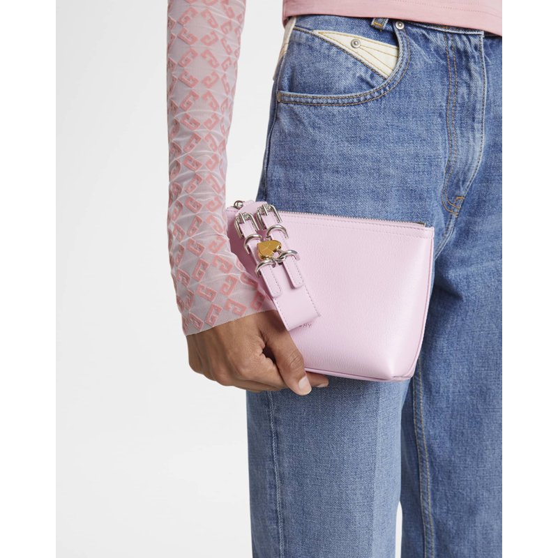 Bolsa Clutch Voyou Small Pouch in with Buckle Heart Lock Wristlet
