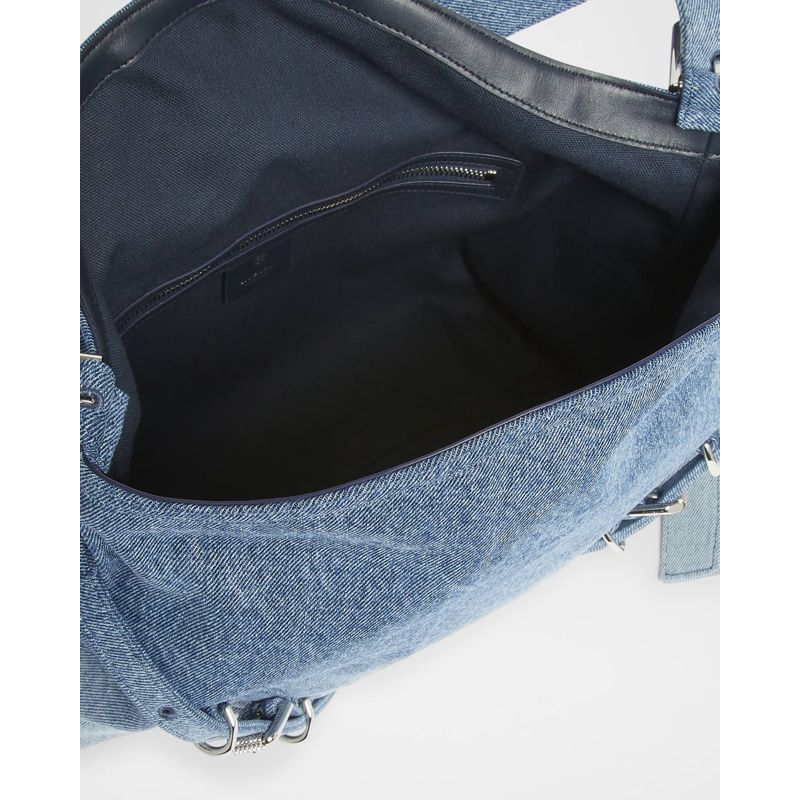 Bolsa Shoulder Voyou Medium in Faded Denim