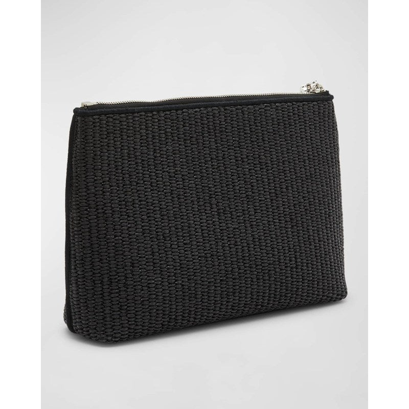 Bolsa Wallet Travel Zip Top Pouch in Raffia with Wristlet