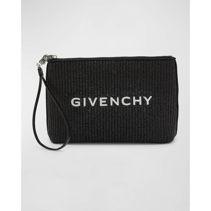 Bolsa Wallet Travel Zip Top Pouch in Raffia with Wristlet