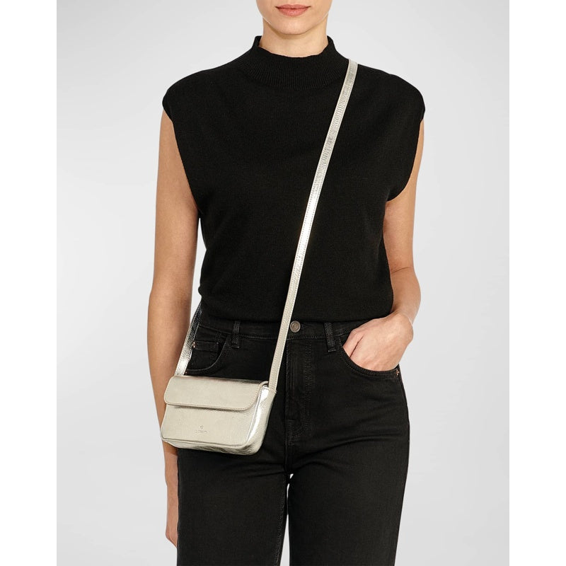 Bolsa Crossbody Studio Flap Metallic