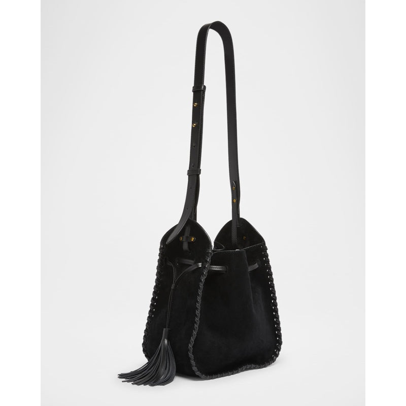 Bolsa Bucket Silao Braided Tassel Suede