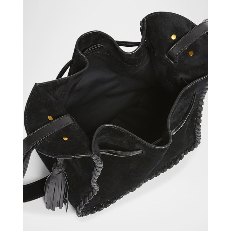 Bolsa Bucket Silao Braided Tassel Suede
