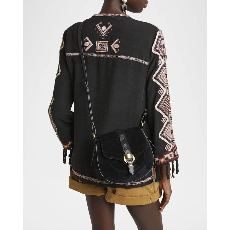 Bolsa Crossbody Altay Small Suede Saddle