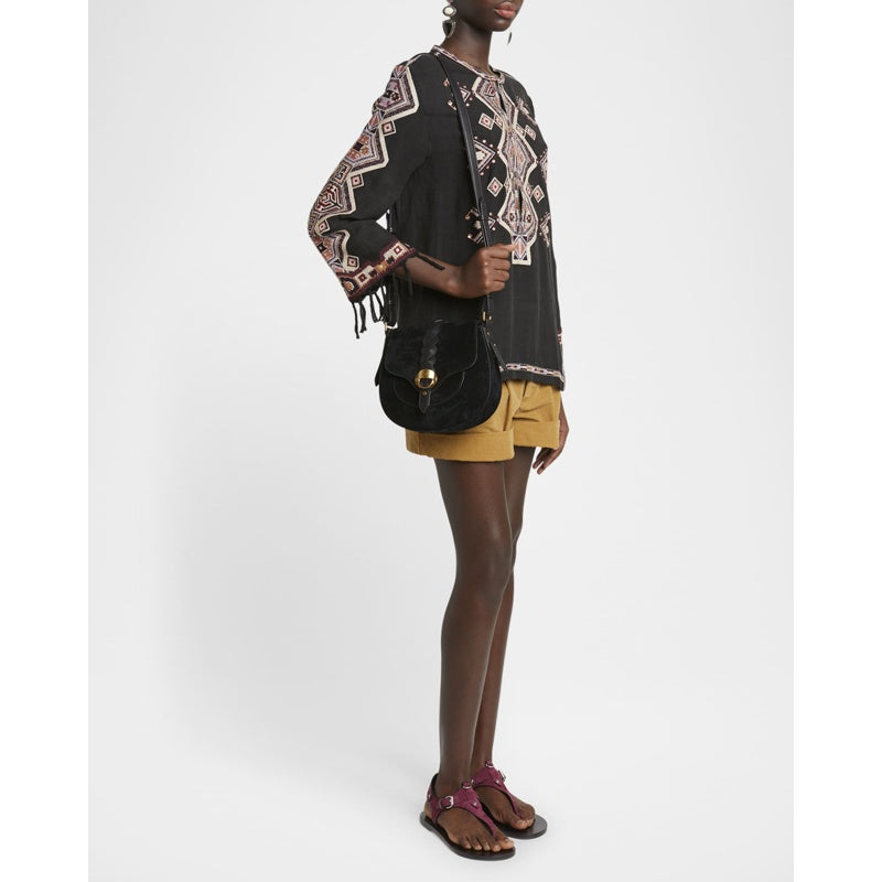 Bolsa Crossbody Altay Small Suede Saddle