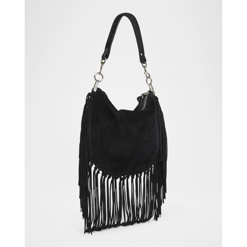 Bolsa Shoulder Oskan Kanao Studded Fringe Suede