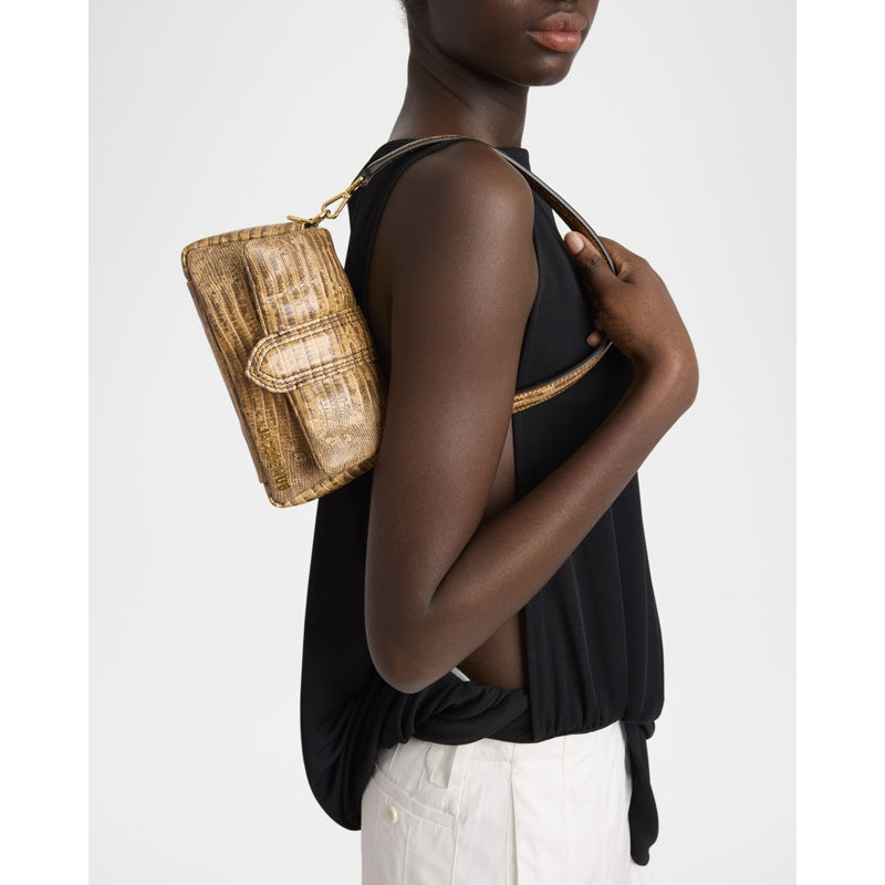 Bolsa Shoulder Le  Petit Bambimou Croc-Embossed