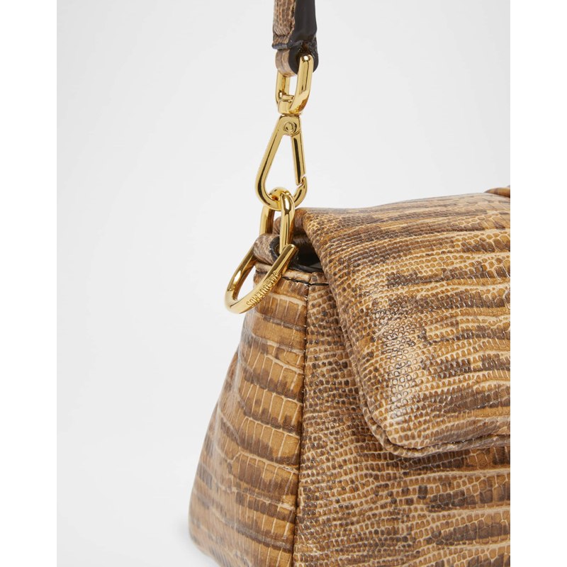 Bolsa Shoulder Le  Petit Bambimou Croc-Embossed