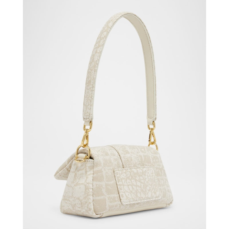Bolsa Shoulder Le Petit Bambimou Croc-Print Canvas