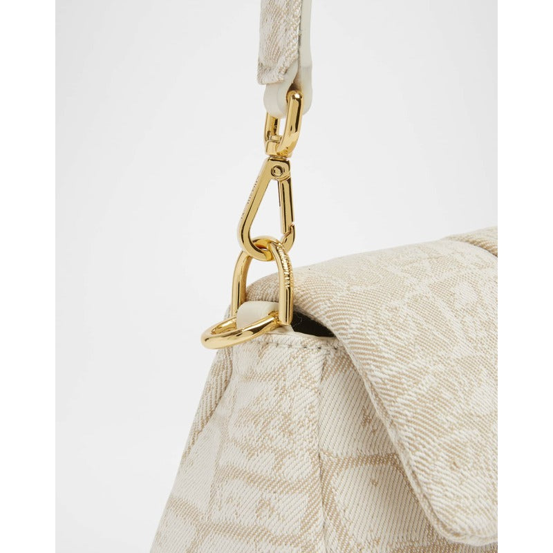 Bolsa Shoulder Le Petit Bambimou Croc-Print Canvas