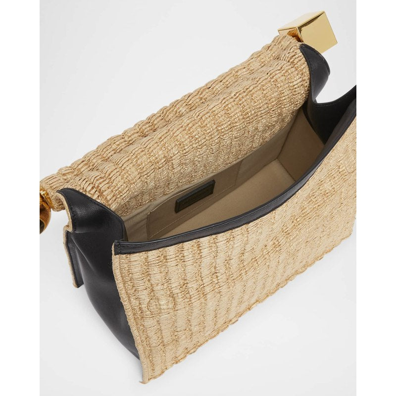 Bolsa Beach La Pochette Rond Raffia