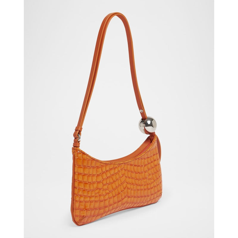Bolsa Shoulder Le Bisou Perle Patent Croc-Embossed