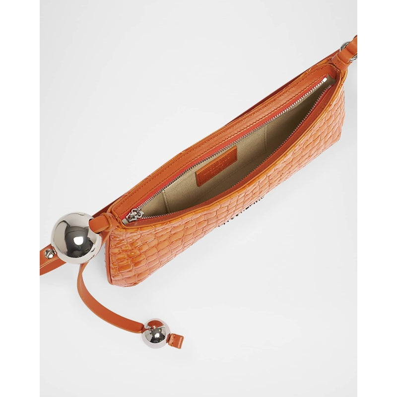 Bolsa Shoulder Le Bisou Perle Patent Croc-Embossed