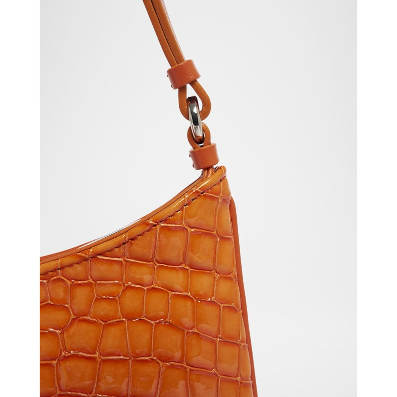Bolsa Shoulder Le Bisou Perle Patent Croc-Embossed