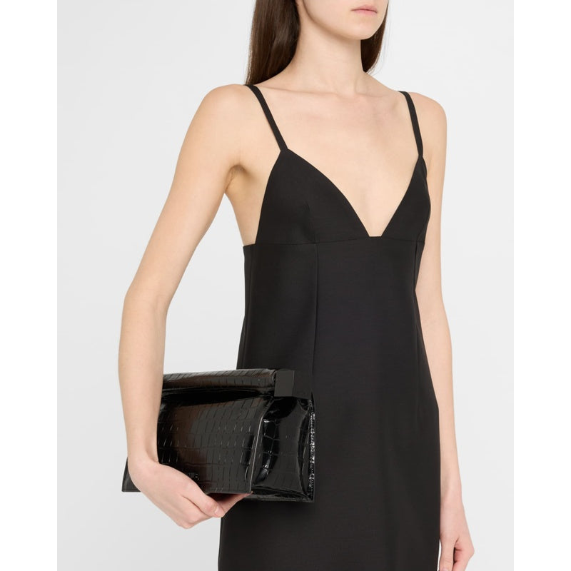 Bolsa Clutch La Pochette Rond Croc-Embossed