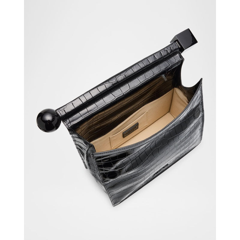 Bolsa Clutch La Pochette Rond Croc-Embossed