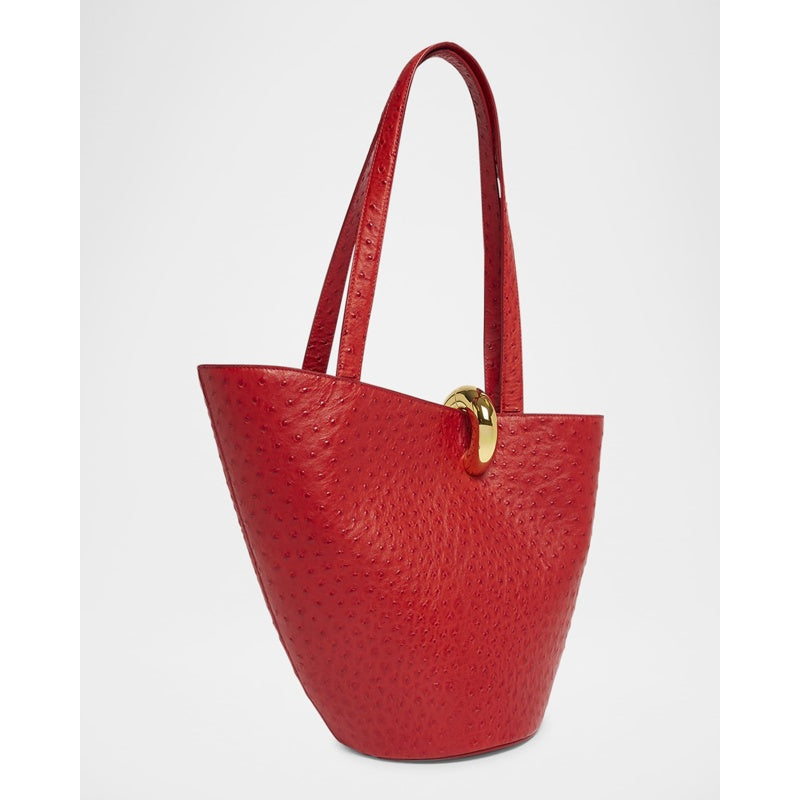 Bolsa Shopper Le Bambola Moyen Ostrich-Embossed