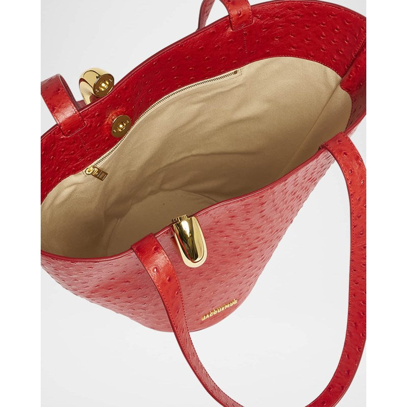 Bolsa Shopper Le Bambola Moyen Ostrich-Embossed