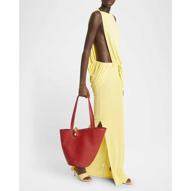 Bolsa Shopper Le Bambola Moyen Ostrich-Embossed