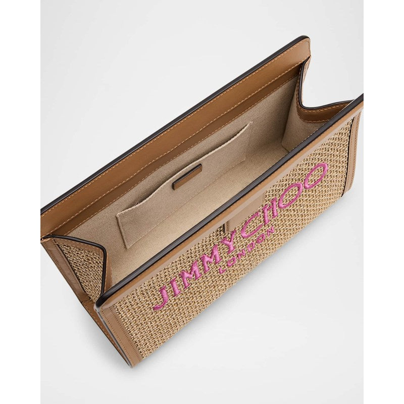Bolsa Beach Avenue Metallic Raffia Pouch