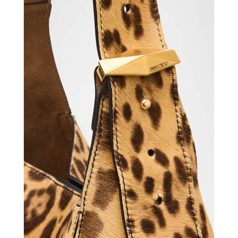Bolsa Shoulder Diamond Leopard Calf Hair