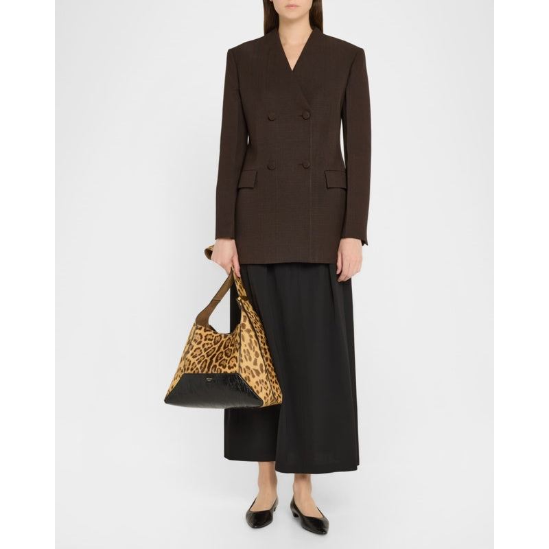 Bolsa Shoulder Diamond Leopard Calf Hair