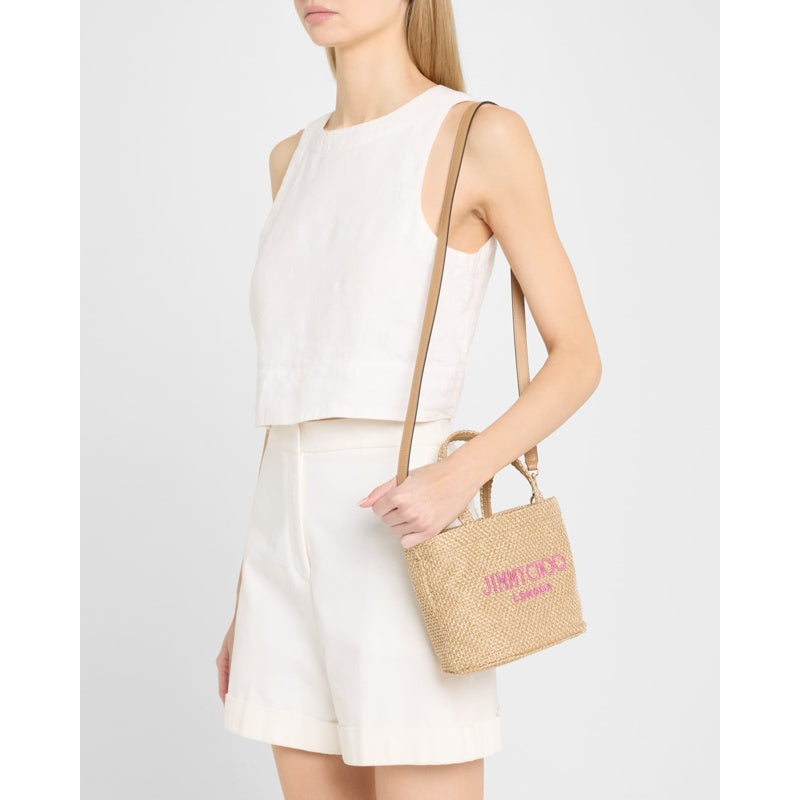 Bolsa Shopper Mini Metallic Raffia Beach