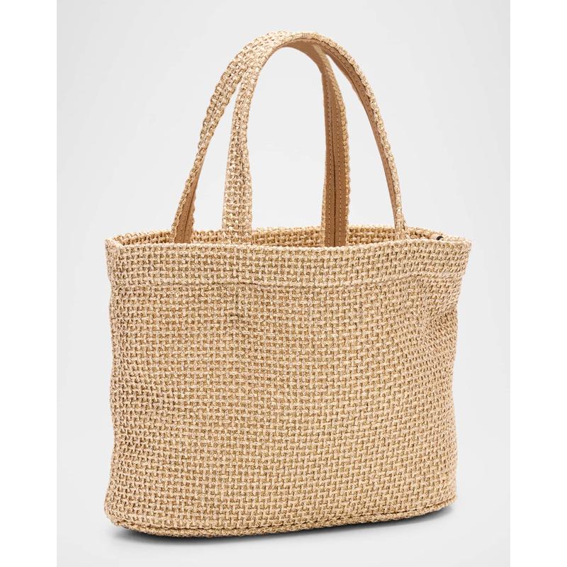 Bolsa Shopper Mini Metallic Raffia Beach