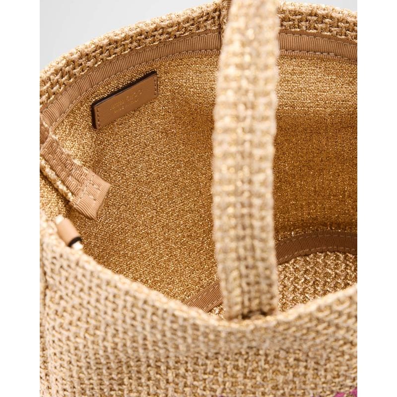 Bolsa Shopper Mini Metallic Raffia Beach