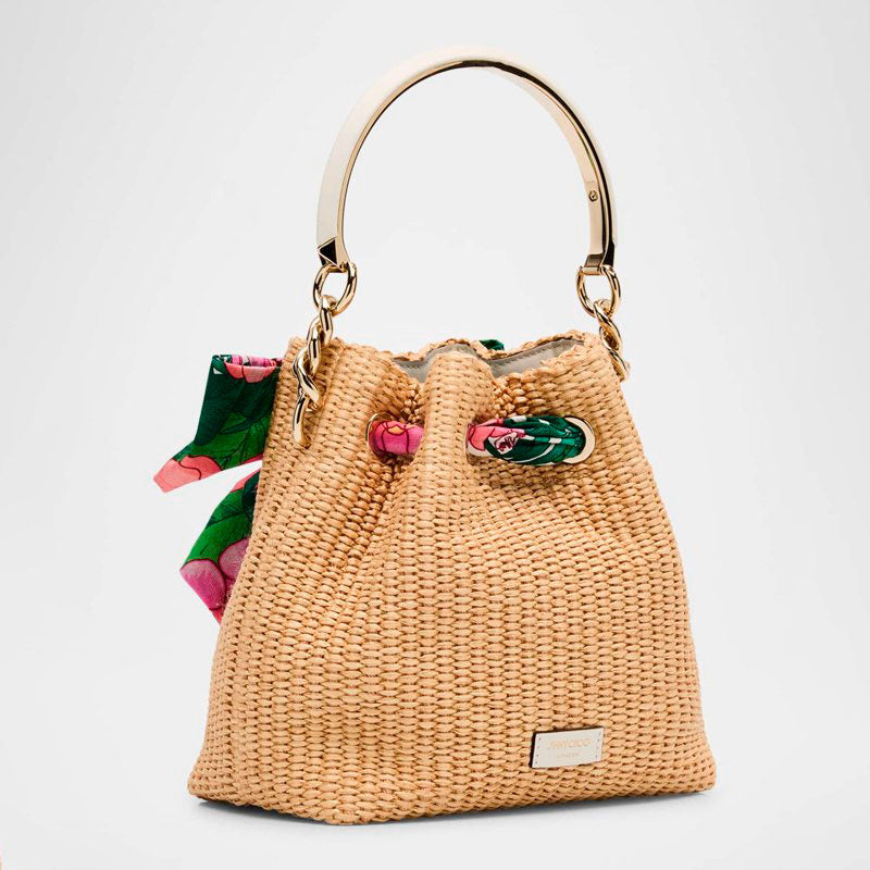 Bolsa Beach Bon Bon Drawstring Raffia - Mercado de Luxo - O Maior E-Commerce de Bens, Produtos e Serviços de Luxo do Brasil.
