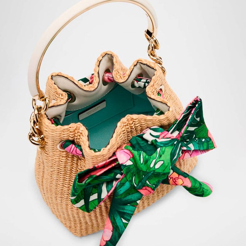 Bolsa Handle Bon Bon Drawstring Raffia - Mercado de Luxo - O Maior E-Commerce de Bens, Produtos e Serviços de Luxo do Brasil.