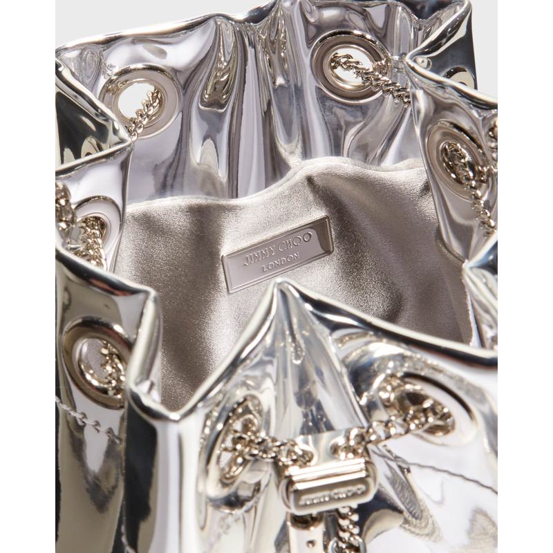 Bolsa Bucket Bon Bon Mirror Fabric with Metal
