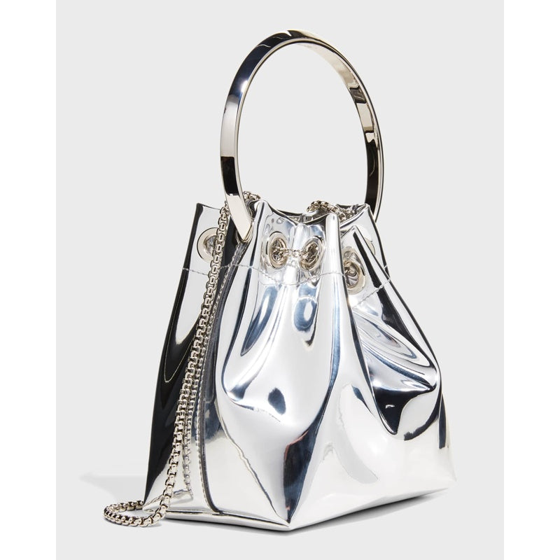 Bolsa Bucket Bon Bon Mirror Fabric with Metal